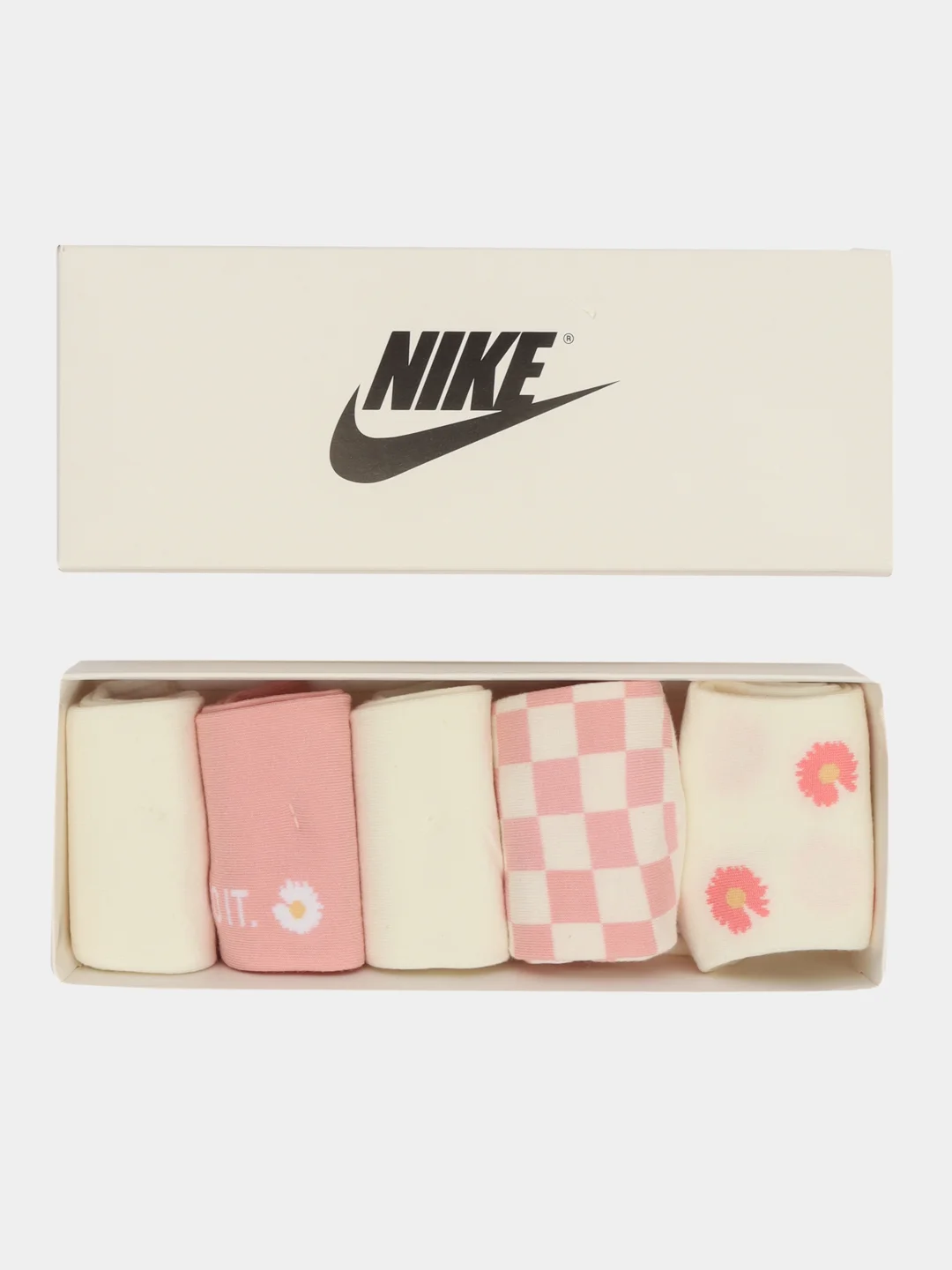 Носки Nike 37-41 розовые, подарочные 5 пар, в стильной коробке, набор