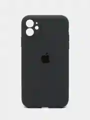 Угольный чехол iPhone, Айфон 11, 12, 12 Pro, 13, 13 Pro, 13 Pro Max силиконовый с защитой камеры