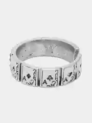 Серебряный кольцо с игральными картами и стразами