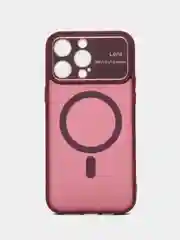Бордовый роскошный матовый противоударный чехол iPhone с Magsafe IPhone 15, 14, 13, 12, 11 Pro MAX, Plus