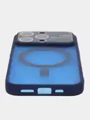 Темно-синий роскошный матовый противоударный чехол iPhone с Magsafe IPhone 15, 14, 13, 12, 11 Pro MAX, Plus