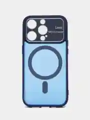 Темно-синий роскошный матовый противоударный чехол iPhone с Magsafe IPhone 15, 14, 13, 12, 11 Pro MAX, Plus