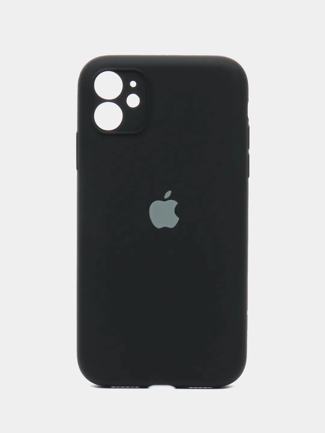 Черный чехол iPhone, Айфон 11, 12, 12 Pro, 13, 13 Pro, 13 Pro Max силиконовый с защитой камеры
