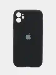 Черный чехол iPhone, Айфон 11, 12, 12 Pro, 13, 13 Pro, 13 Pro Max силиконовый с защитой камеры