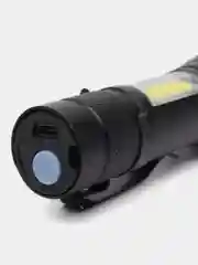 Черный тактический фонарик светодиодный, охотничий фонарь xpe + cobс ZOOM эффектом и подсветкой