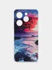 Фиолетовый силиконовый чехол на Tecno Spark Go 2024/20C / Текно Спарк Го 2024/20C с рисунком