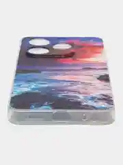 Фиолетовый силиконовый чехол на Tecno Spark Go 2024/20C / Текно Спарк Го 2024/20C с рисунком