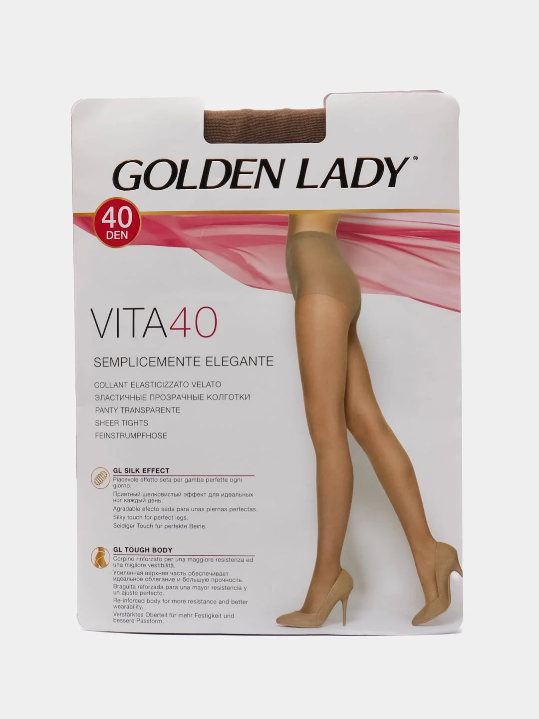 Светло-бежевый колготки прозрачные эластичные 40 den Golden Lady VITA