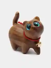Коричневый фигурка котенка из сандала