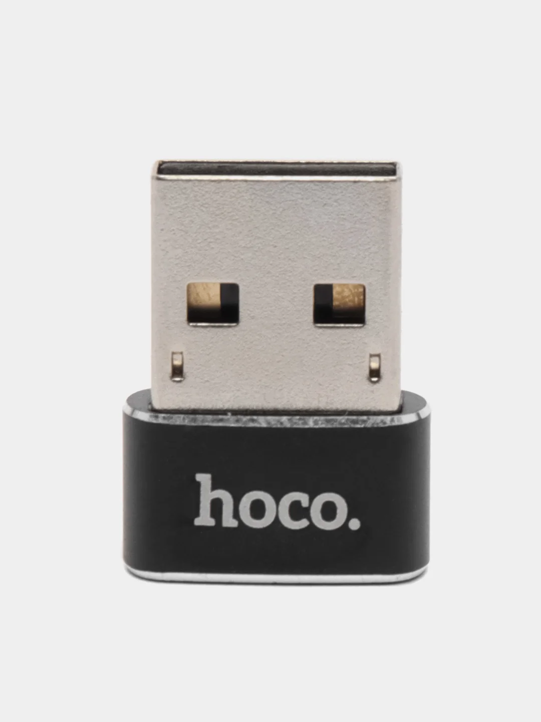 Черный usb адаптер HOCO UA6 USB на Type-C. Переходник USB to Type-c черный