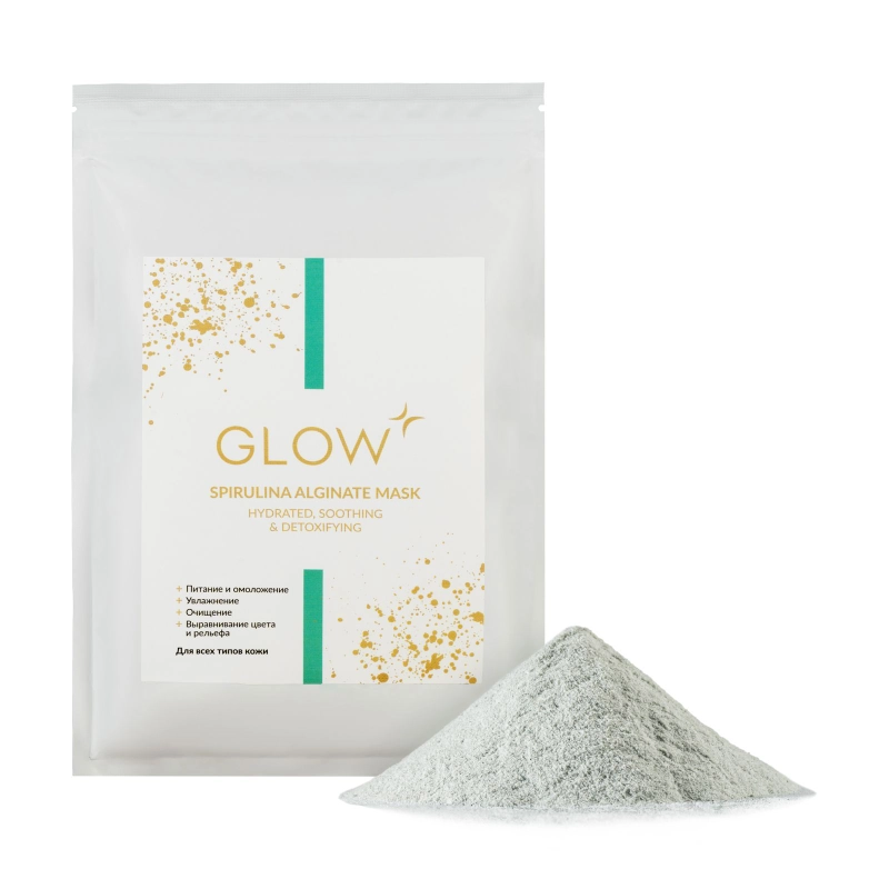 GLOW CARE Альгинатная маска для лица и тела со спирулиной, 1 упак.