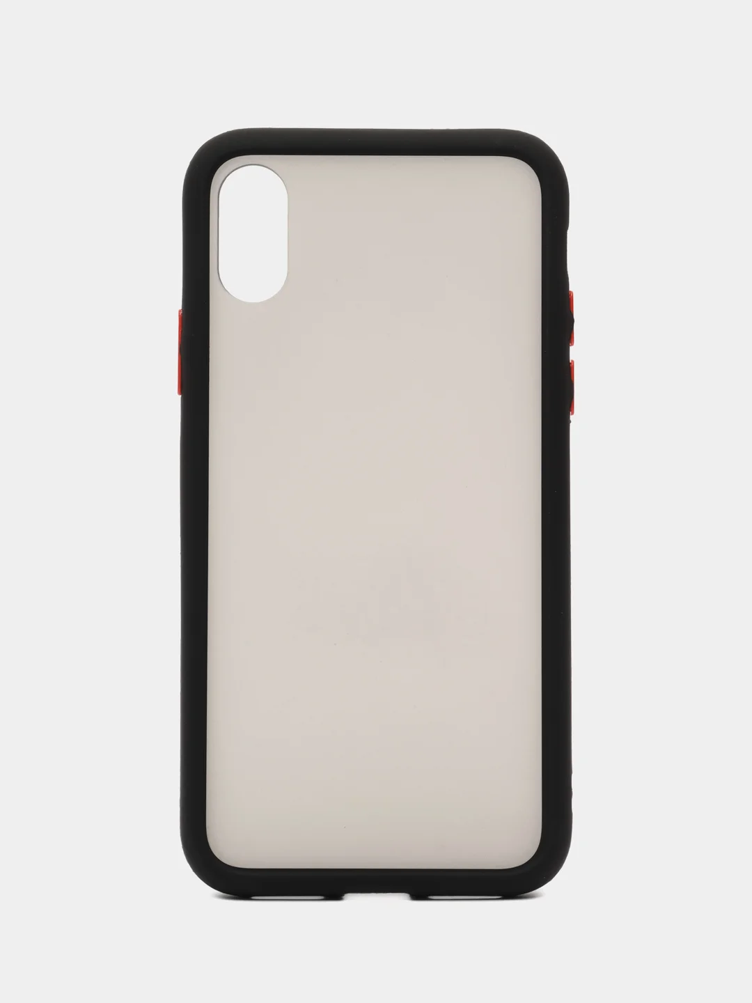 Черный чехол Apple iPhone X / Xs, Айфон Х / Хс пластиковый, матовый, с цветными кнопками
