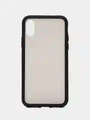 Черный чехол Apple iPhone X / Xs, Айфон Х / Хс пластиковый, матовый, с цветными кнопками