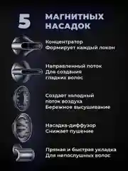 Фен для волос Supersonic HD08, никель/фуксия, российская вилка