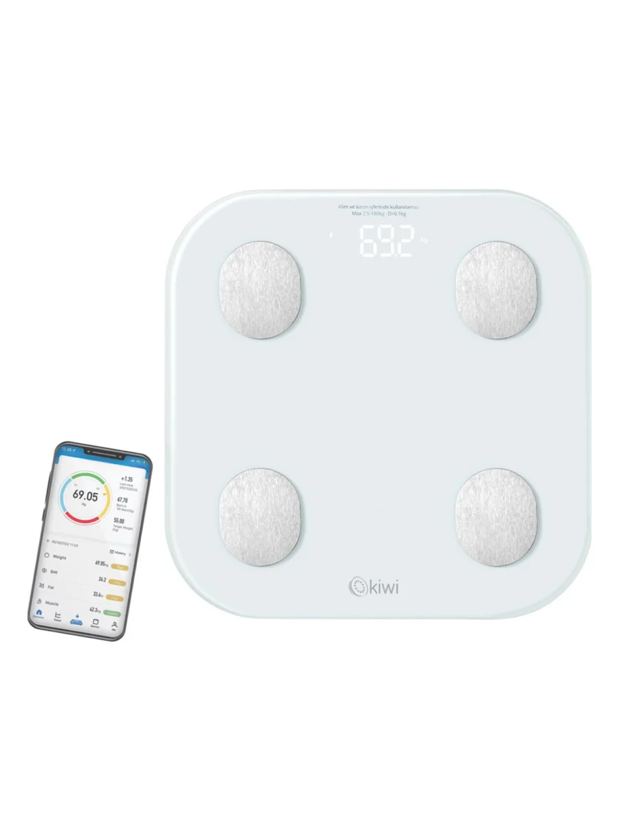Умные напольные весы электронные с Bluetooth подключением к телефону KIWI KBS-1084