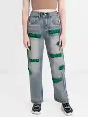Синий джинсы женские