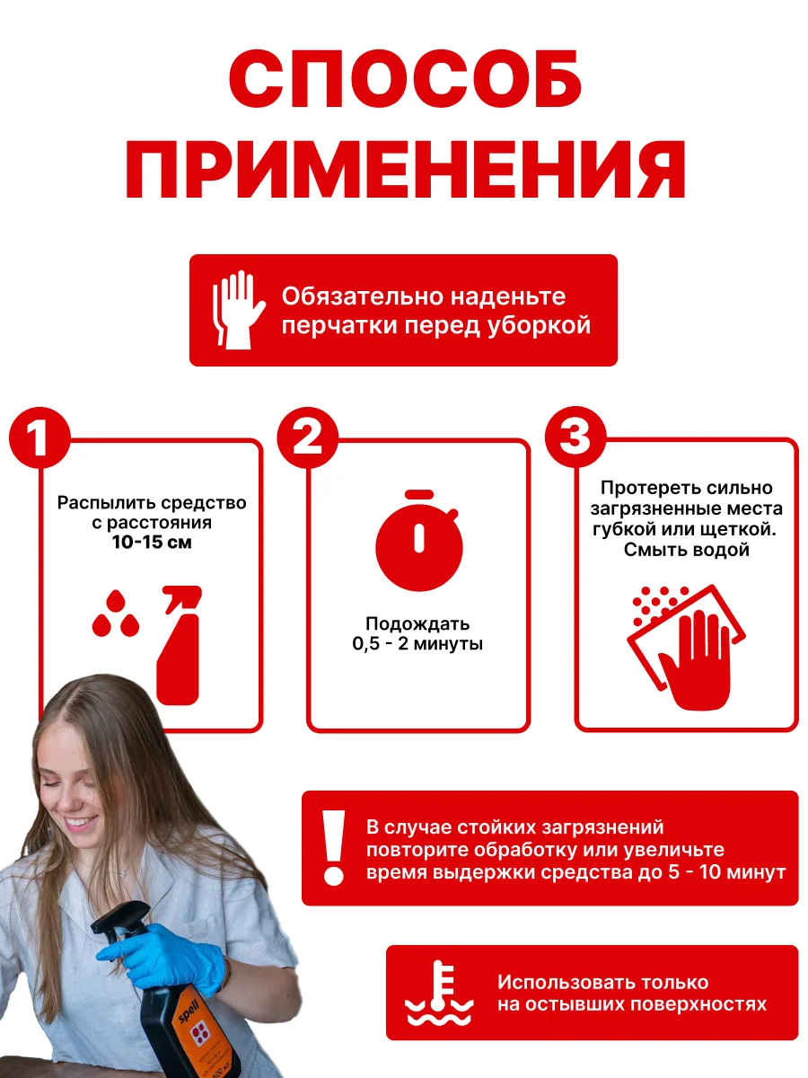 SPELL Чистящее средство для кухни Антижир, 600 мл
