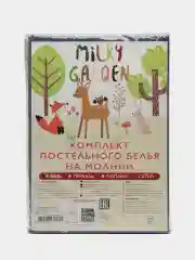 Постельное белье Milky Garden "Котики с компаньоном" 2-сп с простыней на резинке, сатин
