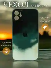 Тёмно-зелёный чехол для iPhone (Айфон) 11, 14, 13 Pro, Max, 7, 8, Plus, X, XS, XR, 12 Mini, силиконовый