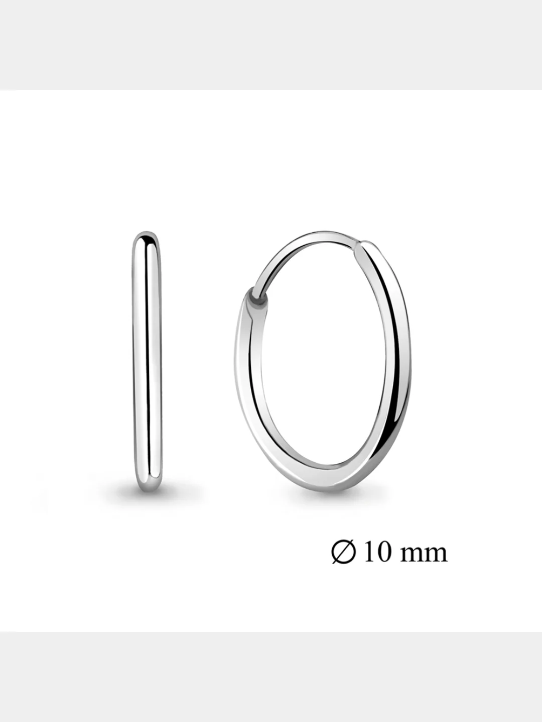 Серьги "Кольцами", из серебра 925 пробы, диаметром от 10-40 мм