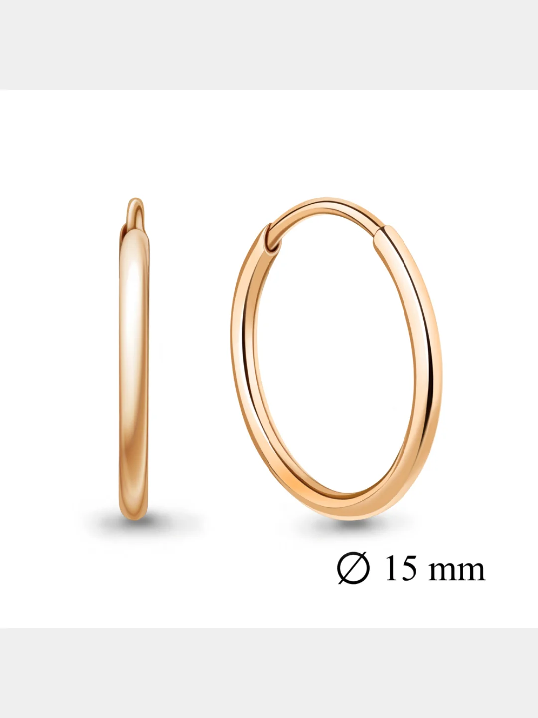 Серьги "Кольцами", из серебра 925 пробы, диаметром от 10-40 мм