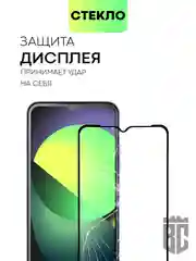 Прозрачный 1-2 шт стекло для Tecno Pop 6 Pro, Infinix Hot 20i/ 12i защитное BROSCORP с черной рамкой