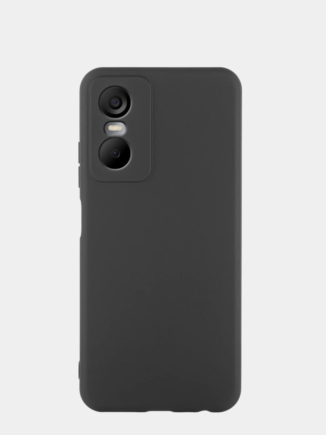 Черный чехол для Tecno Pop 6 Pro силиконовый BROSCORP матовый тонкий с бортиком- защитой камер