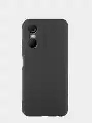 Черный чехол для Tecno Pop 6 Pro силиконовый BROSCORP матовый тонкий с бортиком- защитой камер