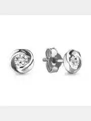 Серебряный серьги-гвоздики из серебра 925 пробы  с фианитами