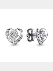 Серьги-гвоздики из серебра 925 пробы  с фианитами