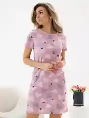 Розовый сорочка ночная, женская