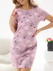 Розовый сорочка ночная, женская