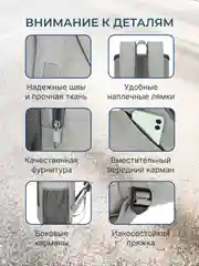 Серый терморюкзак-холодильник, термосумка