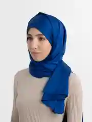 Синий готовый платок из шелка