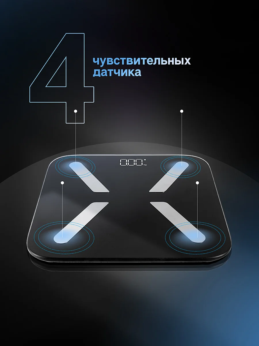 Весы напольные электронные Titan Electronics, умные весы электронные, 200 кг