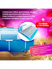 Синий каркасный бассейн INTEX Metal Fram / Prism Frame 366 х 76 см, 305 x 76 см