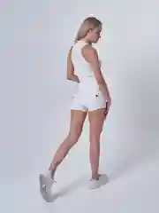 Белый шорты женские, спортивные, облегающие