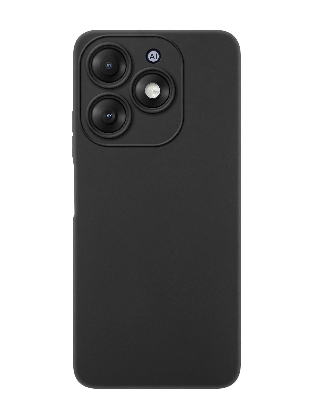 Черный чехол для Itel A70 силиконовый BROSCORP матовый, тонкий, с бортиком- защитой вокруг камер