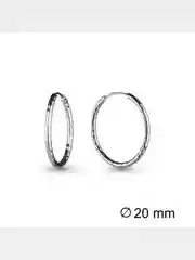 Серьги-конго из серебра с алмазной обработкой 925 пробы, диаметр 15- 50 мм