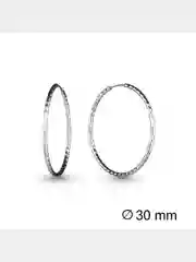 Серьги-конго из серебра с алмазной обработкой 925 пробы, диаметр 15- 50 мм