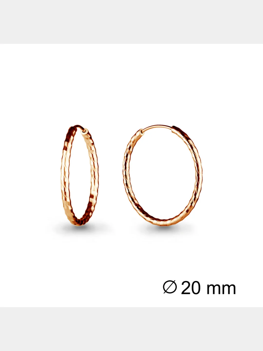 Серьги-конго из серебра с алмазной обработкой 925 пробы, диаметр 15- 50 мм
