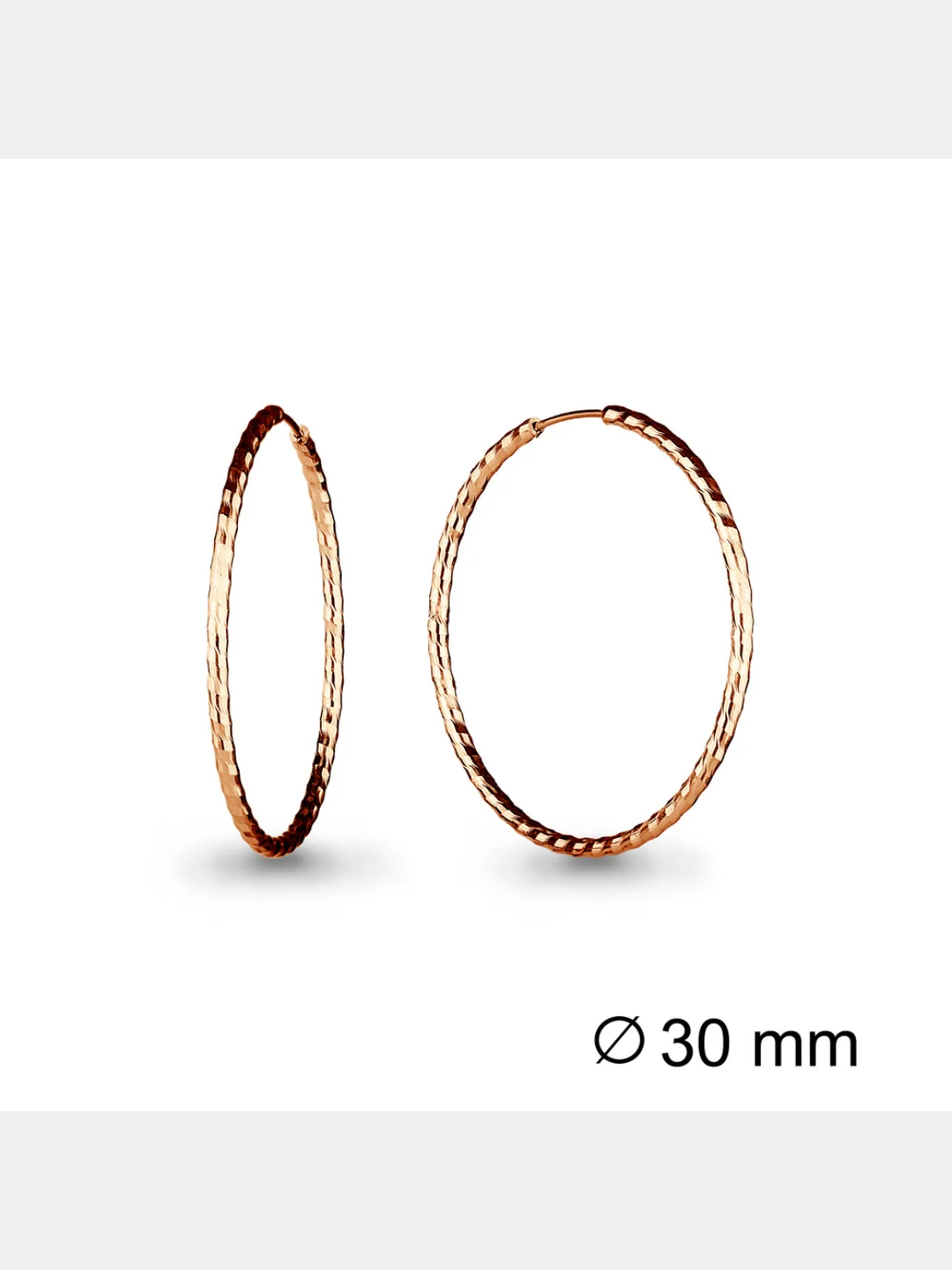 Серьги-конго из серебра с алмазной обработкой 925 пробы, диаметр 15- 50 мм