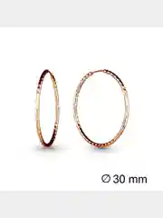 Серьги-конго из серебра с алмазной обработкой 925 пробы, диаметр 15- 50 мм
