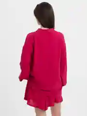 Красный костюм с шортами летний оверсайз