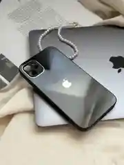 Черный чехол для iPhone 11, со стеклянной панелью и защитой камеры