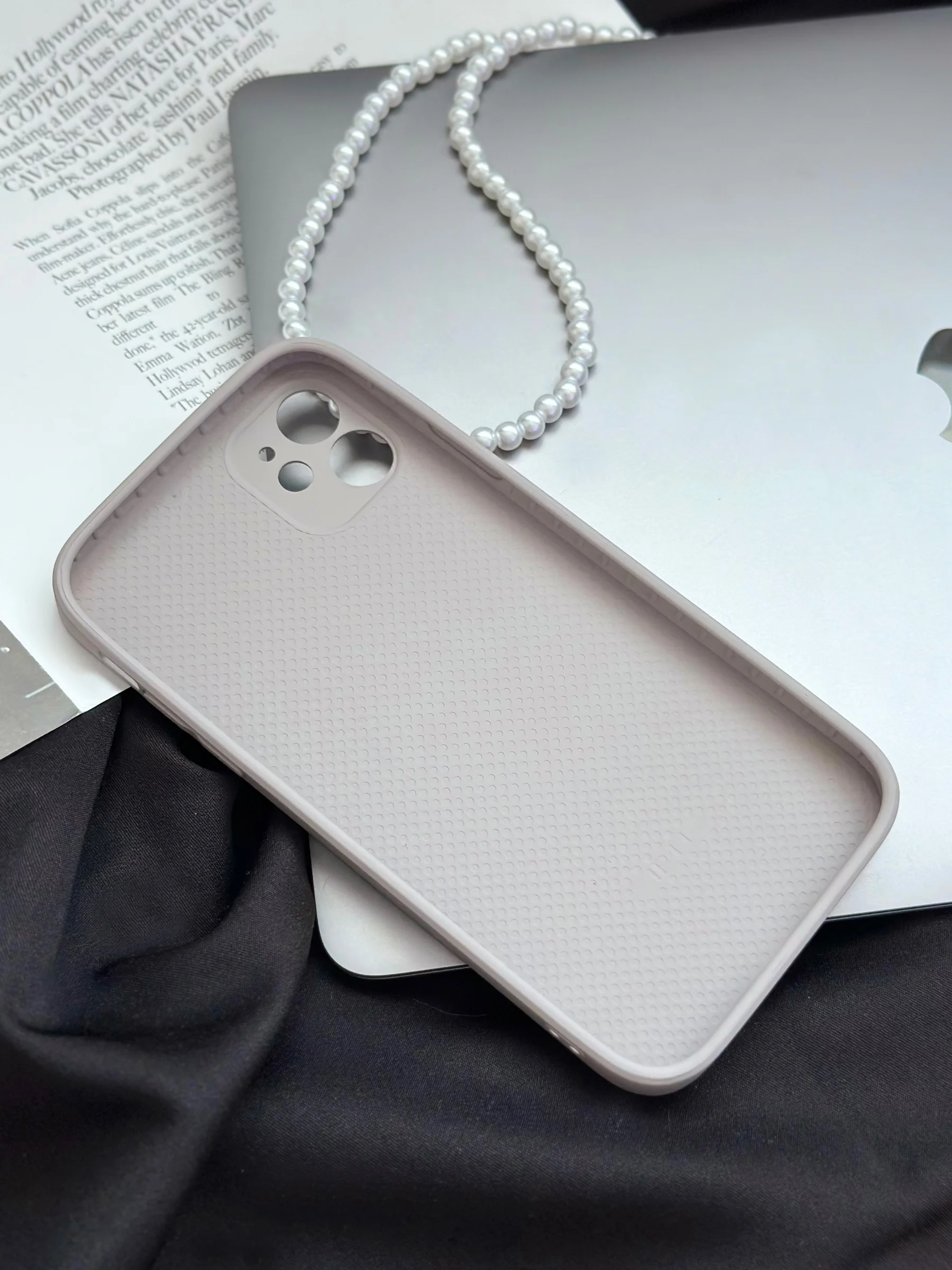 Бежевый меланж чехол для iPhone 11, со стеклянной панелью и защитой камеры