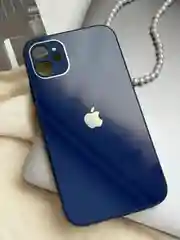 Синий чехол для iPhone 11, со стеклянной панелью и защитой камеры