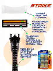 Бритва мужская станок для бритья лица, подмышек, ног, интимной зоны