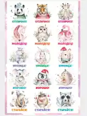Золотистый хаки наклейки А6/40 видов/поощрительные/оценки/мальчикам/девочкам/малышам/для оценок/
