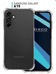 Противоударный чехол для Samsung Galaxy A15 силиконовый ROSCO прозрачный, усиленные углы